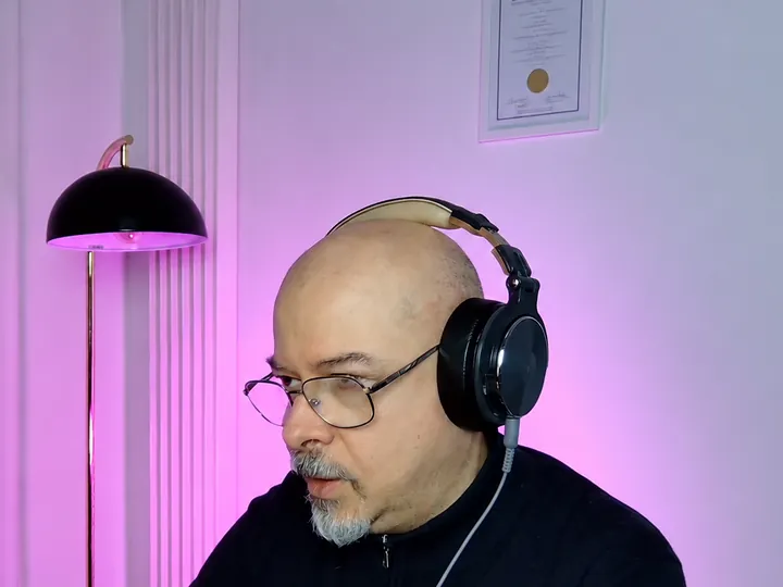Alexey Borealis in a podcast recording session